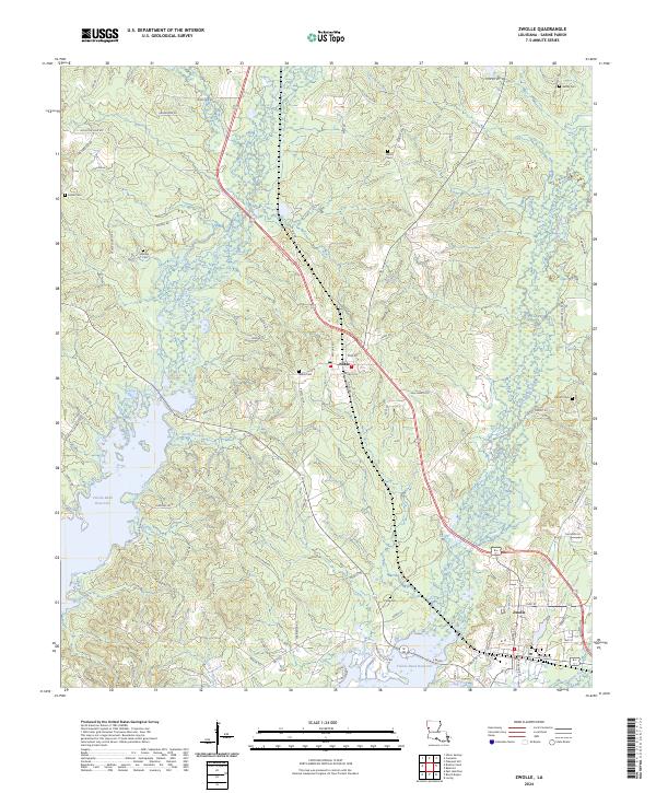 US Topo 7.5-minute map for Zwolle LA Sale