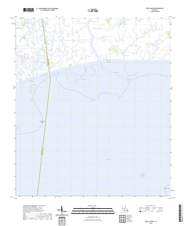 US Topo 7.5-minute map for Tigre Lagoon LA on Sale