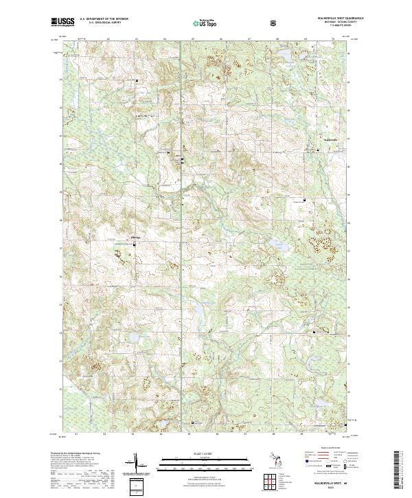 US Topo 7.5-minute map for Walkerville West MI Fashion