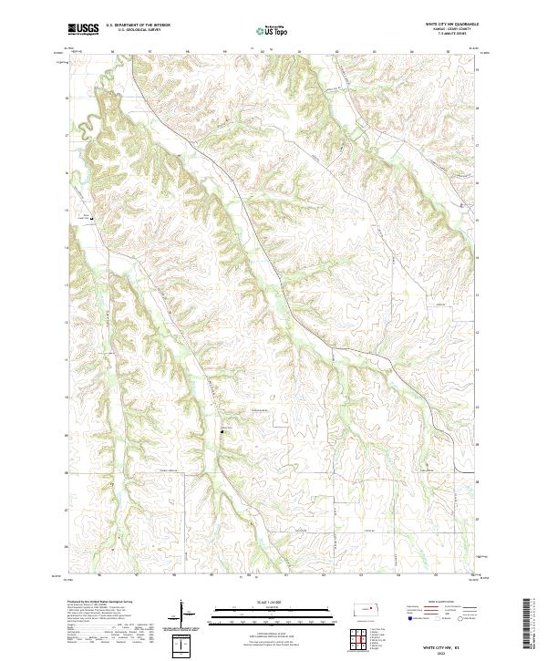 US Topo 7.5-minute map for White City NW KS For Cheap