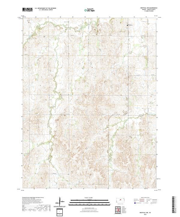 US Topo 7.5-minute map for Westfall NW KS Discount