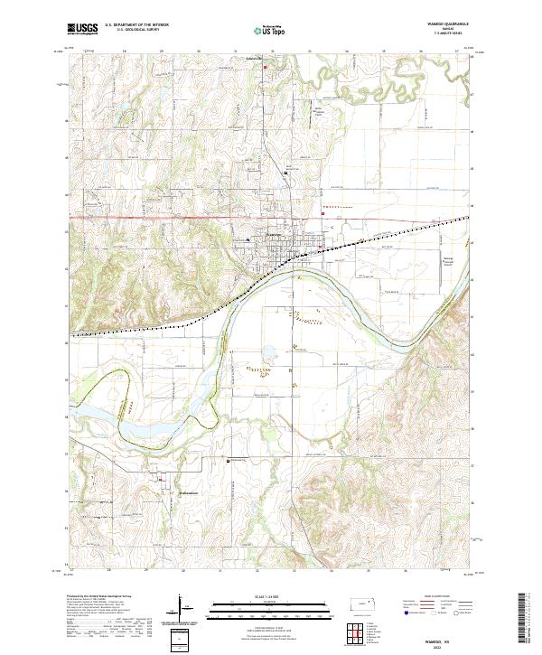 US Topo 7.5-minute map for Wamego KS For Cheap