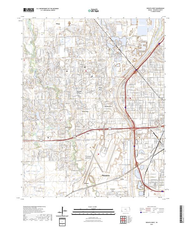 US Topo 7.5-minute map for Wichita West KS Discount