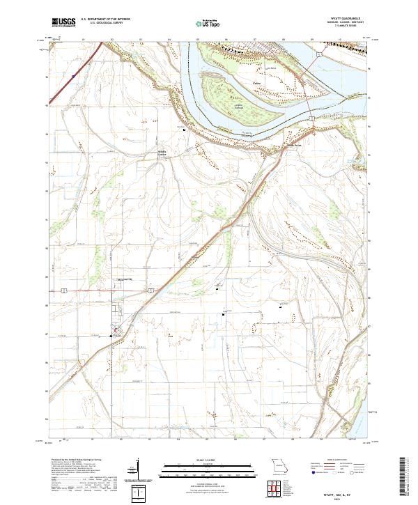 USGS US Topo 7.5-minute map for Wyatt MOILKY 2021 For Discount