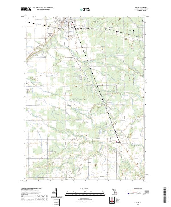 US Topo 7.5-minute map for Vassar MI Hot on Sale