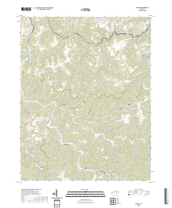 US Topo 7.5-minute map for Thomas KY For Discount