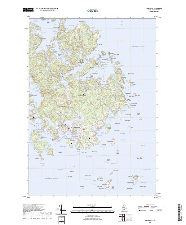 US Topo 7.5-minute map for Vinalhaven ME Discount