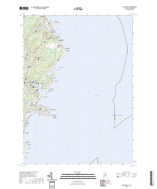 US Topo 7.5-minute map for York Beach ME Hot on Sale