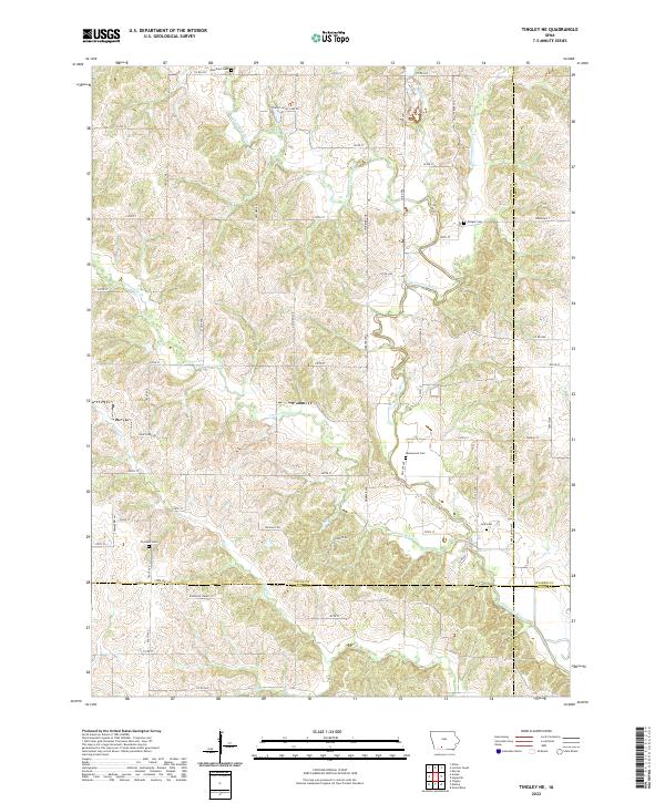 US Topo 7.5-minute map for Tingley NE IA For Discount