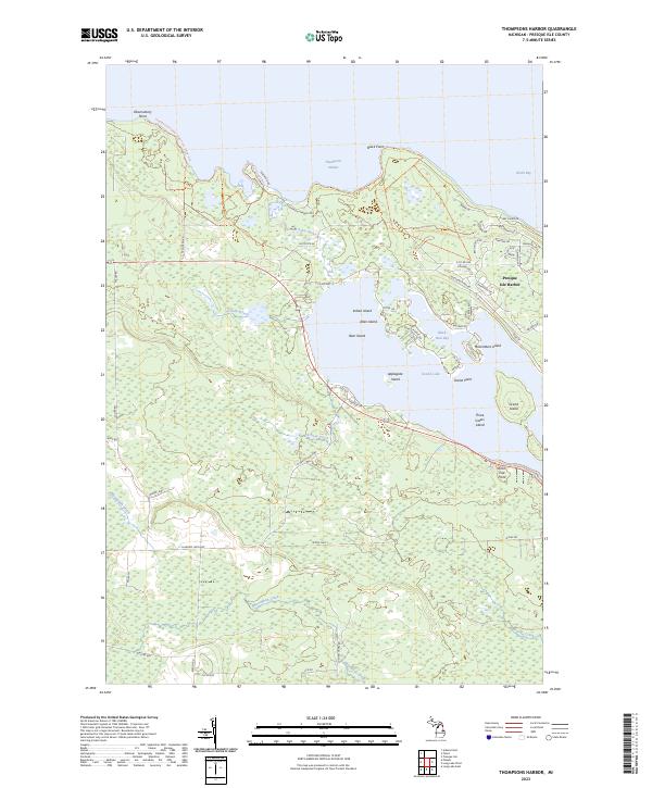 US Topo 7.5-minute map for Thompsons Harbor MI Online Sale