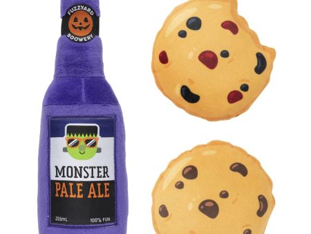 15% OFF: FuzzYard Halloween Monster Pale Ale & Cookies Plush Dog Toys (3-Pack Set) For Discount