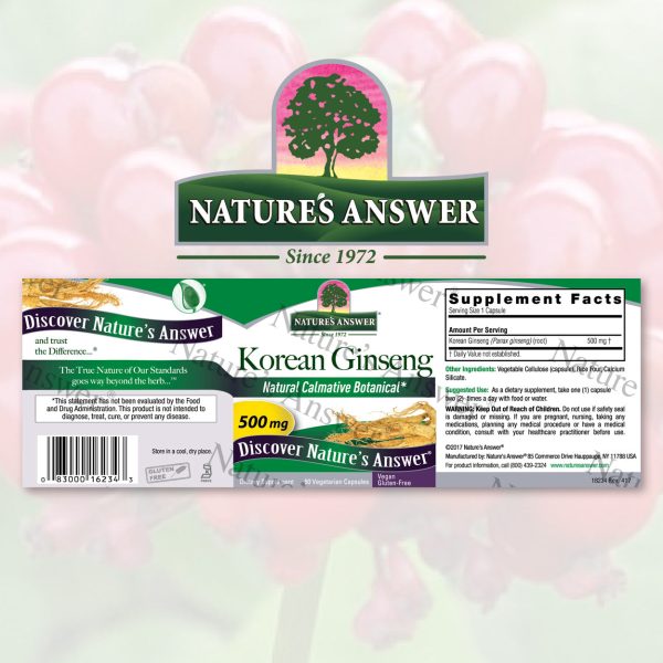 Nature s Answer Korean Ginseng 50 caps Discount